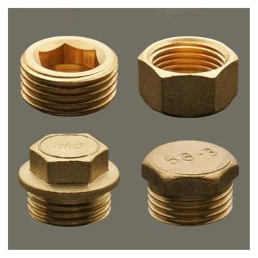 Imagem de 1 peça de tampa de extremidade de latão cabeça sextavada de latão encaixe 1/5.1 cm 3/10.2 cm 2.5 cm 1 1/10.2 cm 1 1/5.1 cm adaptador conector de acoplador de rosca fêmea macho (flange hexagonal