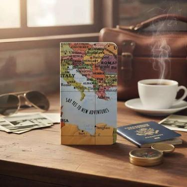 Imagem de Caderneta Minicaderno Anotações Costurado Mapas 40 Folhas - Culturama