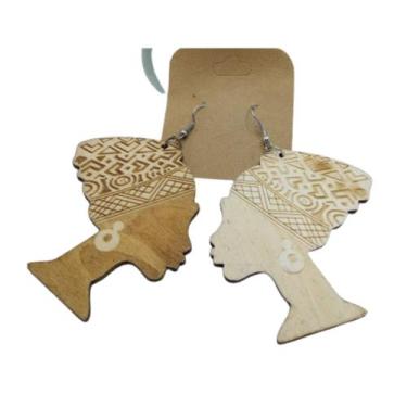 Imagem de Brinco Afro madeira Claro - O Guardião do Àse