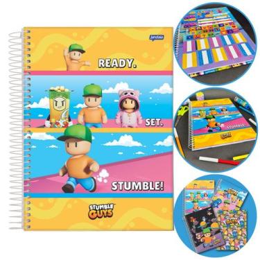 Imagem de Caderno Escolar 80 folhas Univ A4 Capa Dura Stumble Guys - Jandaia, Pi