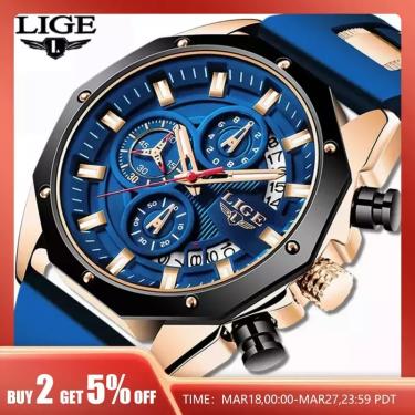 Imagem de Relógio de Quartzo de Silicone de luxo Masculino