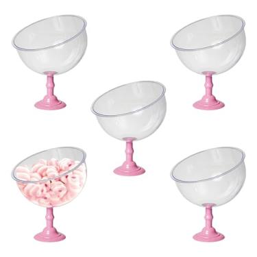 Imagem de 5 Baleiros 1,5l Taça Premium Bomboniere Acrílico Elegante (ROSA CLARO)