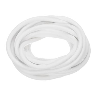 Imagem de Tira de vedação de espuma de silicone, 5,5 mm (0,22") diâmetro 4 metros (13,12 pés) longa esponja borracha vedação climática cordão de borracha redondo sólido para máquinas e indústrias, branco