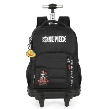 Imagem de Mochila Rodas Escolar Bolsa Grande Espaçosa Menino One Piece - Luxcel,