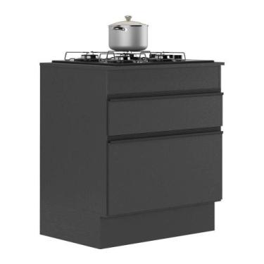 Imagem de Balcão Cozinha Para Cooktop 70cm Com Rodapé 1 Porta 1 Gaveta Veneza Mu