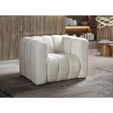 Imagem de Poltrona Mona Decorativa Confortável Moderna Sala De Estar - Bouclê Bege 500