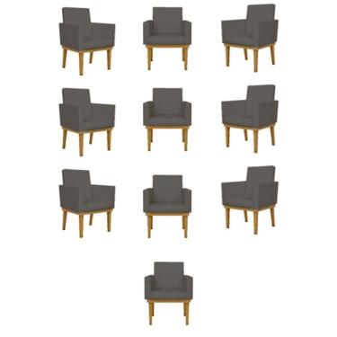 Imagem de Kit 10 Cadeiras Decorativa Reforçada Courino Balaqui cinza