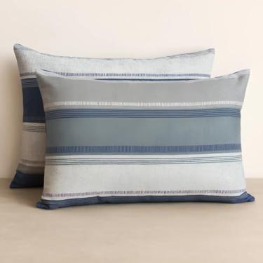 Imagem de Kit 2 Fronhas Avulsas Estampadas Para Travesseiro Malha 100% Algodão Toque Macio Com Zíper Hotel Pousada (Modelo 5, 60x50 cm)