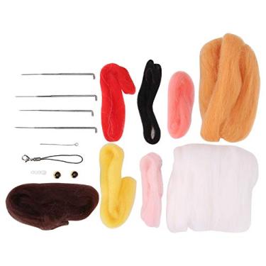 Imagem de Kit de feltro de animal boneca de gato faça você mesmo, agulha de feltro para costura, materiais para iniciantes, crianças, adultos, decoração de casa, presente, bancada de espuma