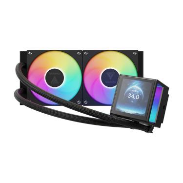 Imagem de Water Cooler Gamdias Chione P5-240 Preto RGB Com Tela IPS LCD 3.4” 240mm