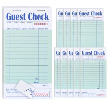 Imagem de ESSENTIAL Livros de verificação de convidados 8,9 cm x 17,1 cm, blocos de notas de servidor de 500 folhas e livros de pedidos de garçonete (10 livros)