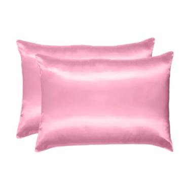 Imagem de Fronha de Cetim Anti Frizz 70x50 – Kit com 2 4 ou 6 Peças Fronhas para Cabelo Cacheado e Pele Macia (Rosa bebê,02 fronhas (01 par))