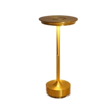 Imagem de LumináRia Abajur de Mesa Lâmpada Quarto Luxuosa Recarregavel AcríLico 3 Tons de Led, Acessórios Essenciais para a Casa(Dourado（NTD-8960）)