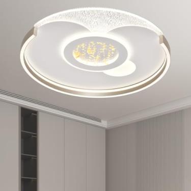 Imagem de Luminária de Teto LED 90W - 3 Temperaturas de Cor Ajustáveis: Luz Quente 3000K,Neutra 4000K e Fria 6000K,Espectro Solar Integral,Estrutura em Alumínio e Ferro,Bivolt,Excelente para Sala,Quarto,Cozinha