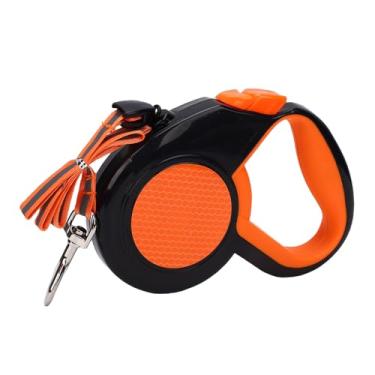 Imagem de HEEPDD Trela ​​retrátil para Cães de 16,4 Pés, Trela Leve Com Trava de Freio de Uma Mão para Cães e Gatos Pequenos e Médios de até 44,1 Libras (laranja fluorescente)