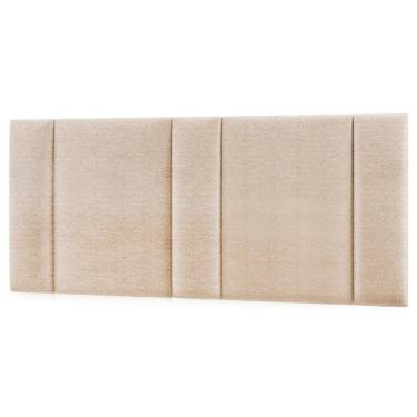 Imagem de Cabeceira Modulada Queen 160 Cm Com Led Linho Bege Milani Store Bege