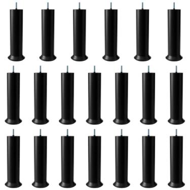 Imagem de Kit 12 Pes Para Cama Box e Moveis em Geral Com 18cm de Altura Deixando sua Cama mais Elevada Serve Para Todos os Modelos de Cama Box Parafuso Universal rosca 5/16 Material Politileno