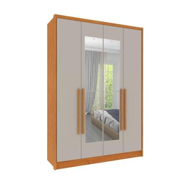 Imagem de Roupeiro Dinamarca Com Espelho 4 Portas Tcil Cinamomo-off