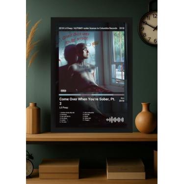 Imagem de Quadro Lil Peep Come Over When. (Dark) Com vidro e Moldura Tamanho:21c
