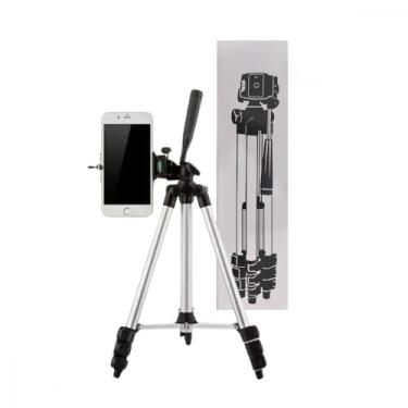 Imagem de Tripé para Smartphone e Câmera, Alumínio, Portátil, Dobrável, Ajustável, com Suporte Universal
