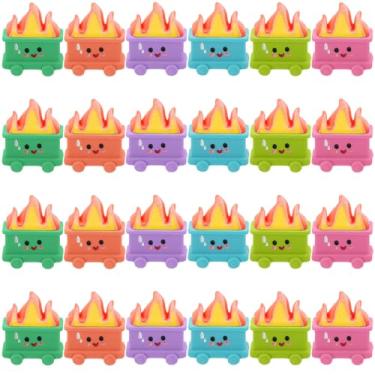 Imagem de Arrowbash Conjunto de 24 lixeiras de resina com formato de lixo com fogo, presente de agradecimento de funcionários da equipe, acessórios de mesa emocionais para dia dos namorados, escritório, colega