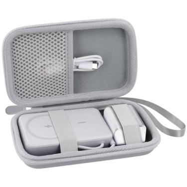 Imagem de co2CREA Capa Para Carregador Portátil Sem Fio Anker Zolo, Rígida Viagem, Compatível Com Bateria Magsafe De 5.000 Mah / 10.000 (Capa Branca)