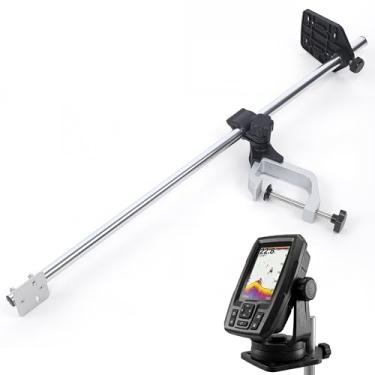Imagem de Suporte de transdutor portátil, suporte universal giratório de 360° para localizador de peixes, mastro de transdutor telescópico, suporte de mastro de livescope para barcos, caiaques, canoas, abertura