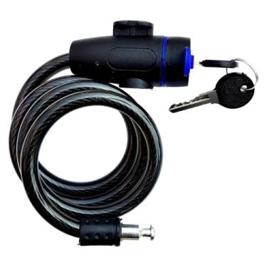 Imagem de oshhni Cadeado de cabo espiral para bicicleta, trava de, acessório portátil e, substitui equipamentos de bicicleta premium e versáteis.