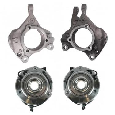 Imagem de TRQ Kit de rolamento de roda do cubo da junta da direção dianteira 4 peças para Jeep Wrangler JK 2007-2017