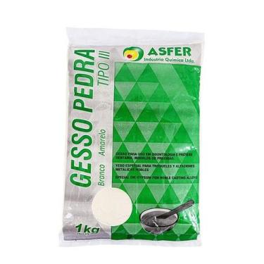 Imagem de Gesso Pedra tipo III Branco 1KG Para Protese Odontológica - Asfer