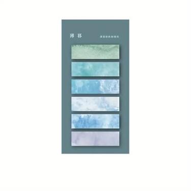 Imagem de 1 pacote com 120 folhas com abas adesivas coloridas gradientes, etiquetas de marcadores de página de classificação graváveis, verde escuro