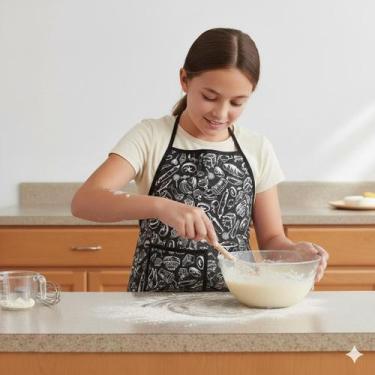 Imagem de Avental Infantil de Cozinha Estampado Impermeável Juvenil Kids COR:BRA