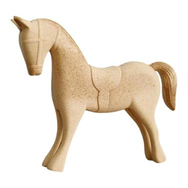 Imagem de BLWOTMOR Escultura de Cavalo de Madeira Inacabada para Pintar, Decoração de Mesa, Ornamento de Animal em Branco para Pintura DIY, Escritório, Dormitório, Banca, Estilo B