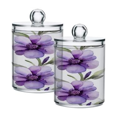 Imagem de Qilmy Qtip Suporte de boticário de 400 ml, frasco de armazenamento de boticário de plástico transparente com tampa, dispensador de recipiente de banheiro para bola de algodão, cotonete, fio dental