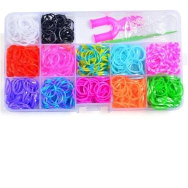 Imagem de Maleta Infantil Fábrica de Pulseira, 1200 Peças Coloridas Elástico