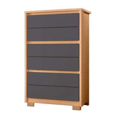 Imagem de Cômoda Para Quarto 6 Gavetas Mdp Duo Freijó/titanium