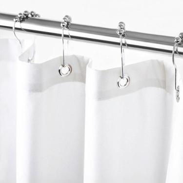 Imagem de Forro de cortina de chuveiro Felisa Extra Long Impermeável Branco