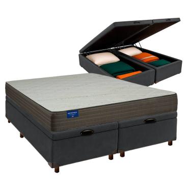 Imagem de Conjunto Cama Box Bau Blindado Queen + Colchão D33 Orthotech Inducol