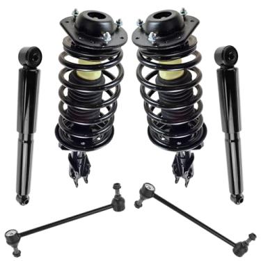 Imagem de TRQ Conjunto de suspensão com amortecedor traseiro de 300 mm e suporte de mola dianteiro, conjunto de 6 peças para Chevrolet Cobalt 2005-2010/2006-2011 HHR / 2007-2009 Pontiac G5