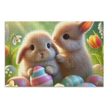 Imagem de Quebra-cabeças 1000 peças para adultos, coelhinho da páscoa, casal, jardim, amigos, família, jogos, presentes, paisagem, quebra-cabeça, brinquedo artístico, 75 x 40 cm