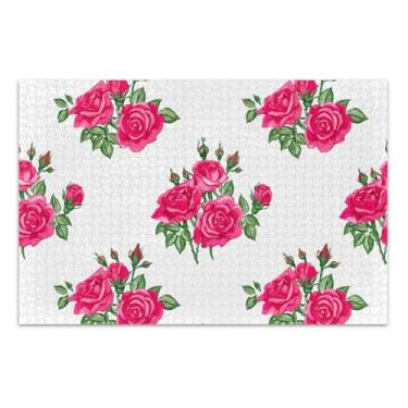 Imagem de Belas rosas rosas quebra-cabeças 500 peças para adultos animal flor arte mordaça presente quebra-cabeça engraçado presentes de jogo de quebra-cabeça, 51 x 35 centímetros