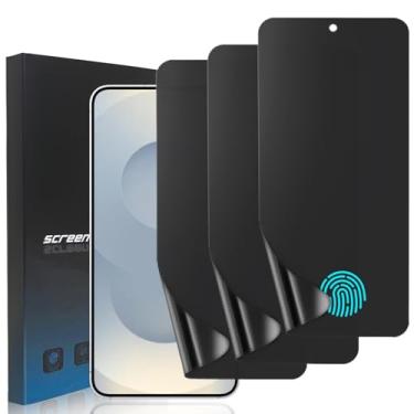 Imagem de zonyee Pacote com 3 protetores de tela de privacidade para Samsung Galaxy S24/S25 de 6,2 polegadas, película de hidrogel TPU flexível antiespião fosco para Galaxy S24/S25 5G [sem vidro
