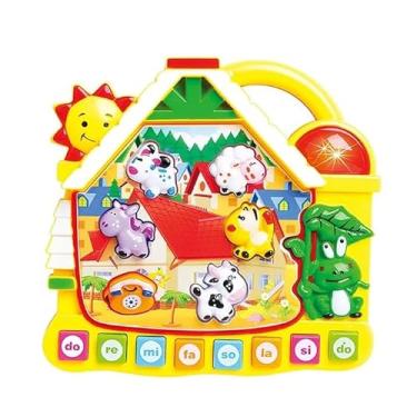 Imagem de Piano Infantil Musical Paradise Casinha, Brinquedo Educativo com Sons e Músicas, Plástico Colorido, 17cm, A Partir de 3 Anos