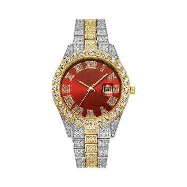 Imagem de Relógio De Pulso Masculino De Luxo Com Diamantes, Pulseira De Aço Inox