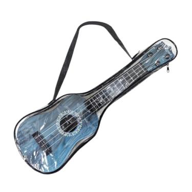 Imagem de oshhni Ukulele de brinquedo infantil de 42 cm, instrumento musical de faz de conta, guitarra de 4 cordas, brinquedo musical para meninas e crianças, Azul