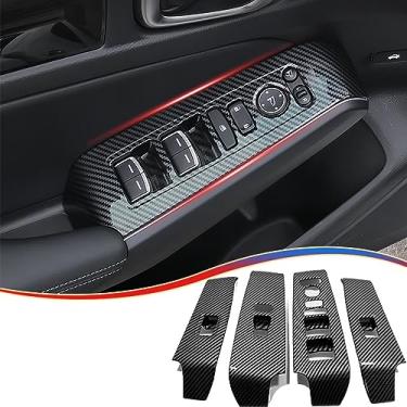 Imagem de MUXEE Painel de controle de janela Civic de 11ª geração com tampa de apoio de braço para Honda Civic 2022 2023 2024 2025 2026 - Acessórios interiores esportivos de fibra de carbono ABS