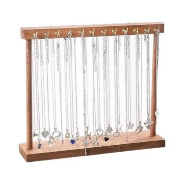 Imagem de Suporte Expositor De Joias Em Madeira Sólida Para Colares, Brincos E P