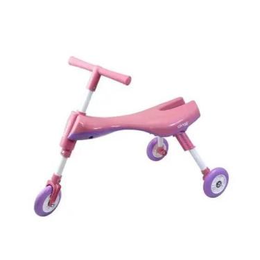 Imagem de Triciclo Infantil Dobrável Clingo Rosa e Lilás +12 Meses Até 25Kg