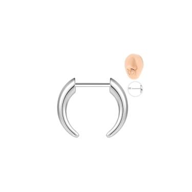 Imagem de 6ixGosh Anel de septo push in de 16 g em forma de C anilhas de septo em forma de C argolas de septo em ferradura para mulheres e homens, argola de cartilagem de nariz de calibre pesado, 10MM, Aço