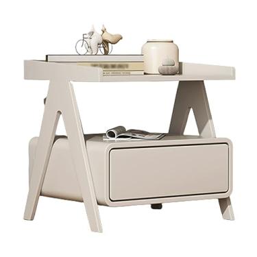 Imagem de Mesa de cabeceira grande para quarto, mesa de cabeceira de madeira com 3 andares, cômoda pequena para sala de estar, móveis de cabeceira